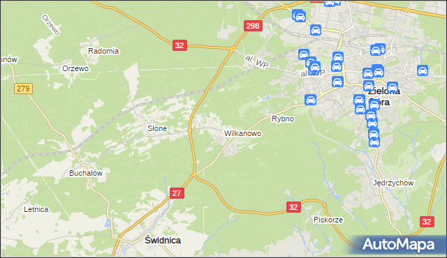 mapa Wilkanowo gmina Świdnica, Wilkanowo gmina Świdnica na mapie Targeo