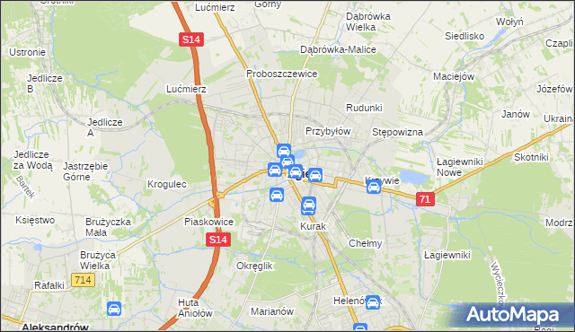 mapa Zgierz, Zgierz na mapie Targeo