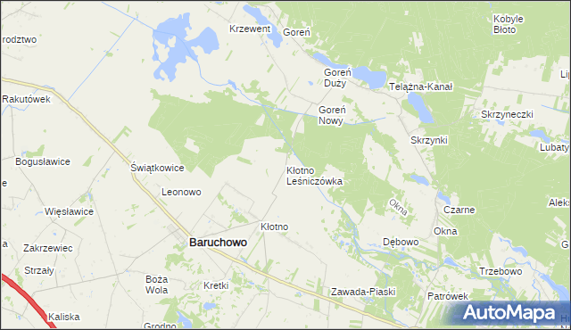 mapa Kłotno Leśniczówka, Kłotno Leśniczówka na mapie Targeo