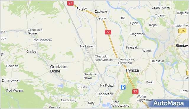 mapa Chałupki Dębniańskie, Chałupki Dębniańskie na mapie Targeo