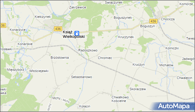 mapa Chromiec gmina Nowe Miasto nad Wartą, Chromiec gmina Nowe Miasto nad Wartą na mapie Targeo