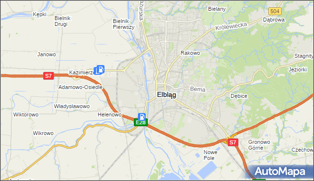 mapa Elbląga, Elbląg na mapie Targeo