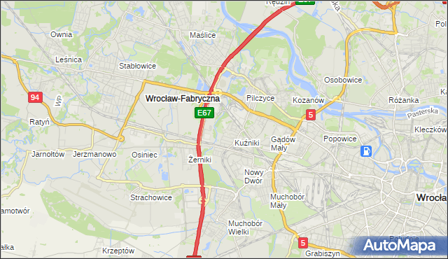 mapa Fabryczna, Fabryczna na mapie Targeo