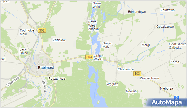 mapa Grójec Wielki gmina Siedlec, Grójec Wielki gmina Siedlec na mapie Targeo