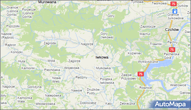 mapa Iwkowa, Iwkowa na mapie Targeo
