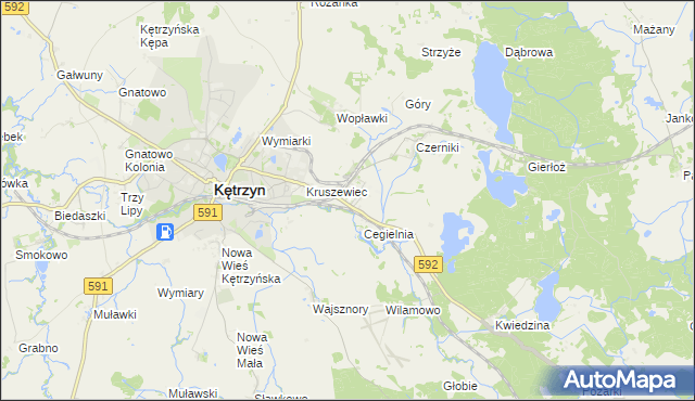mapa Karolewo gmina Kętrzyn, Karolewo gmina Kętrzyn na mapie Targeo