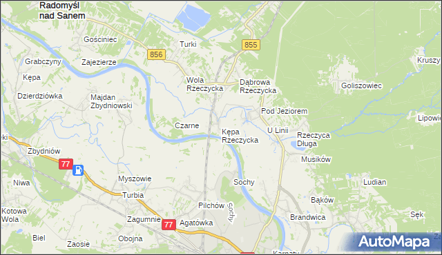 mapa Kępa Rzeczycka, Kępa Rzeczycka na mapie Targeo