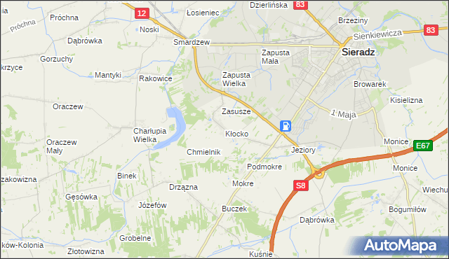 mapa Kłocko, Kłocko na mapie Targeo
