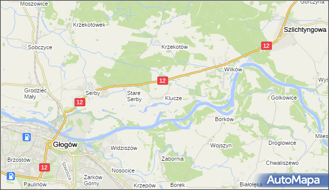 mapa Klucze gmina Głogów, Klucze gmina Głogów na mapie Targeo