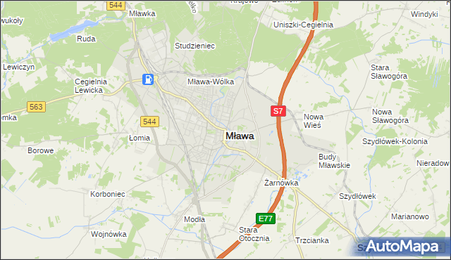 mapa Mława, Mława na mapie Targeo