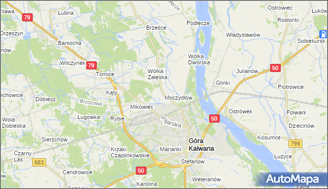 mapa Moczydłów, Moczydłów na mapie Targeo