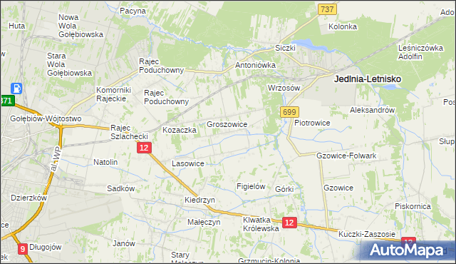 mapa Myśliszewice, Myśliszewice na mapie Targeo