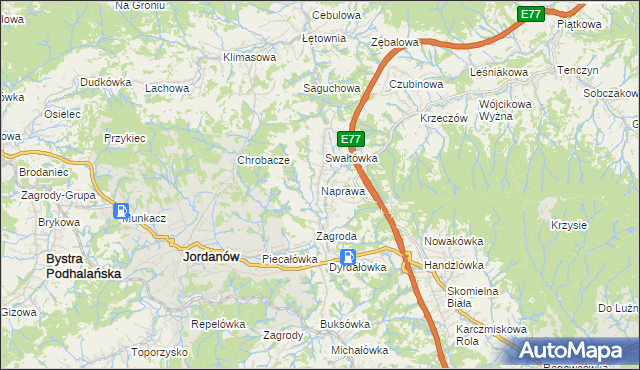 mapa Naprawa, Naprawa na mapie Targeo