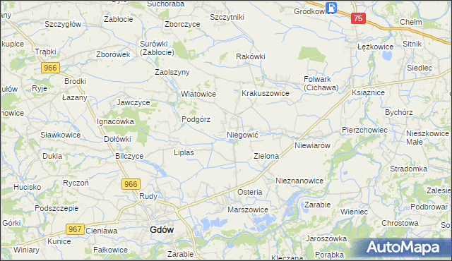 mapa Niegowić, Niegowić na mapie Targeo