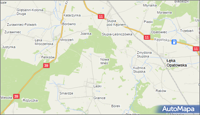 mapa Nowa Wieś gmina Trzcinica, Nowa Wieś gmina Trzcinica na mapie Targeo
