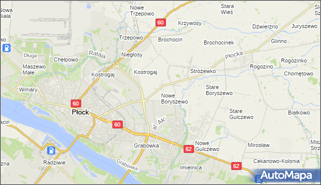 mapa Nowe Boryszewo, Nowe Boryszewo na mapie Targeo