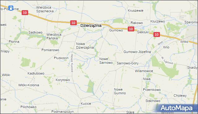 mapa Nowe Sarnowo, Nowe Sarnowo na mapie Targeo