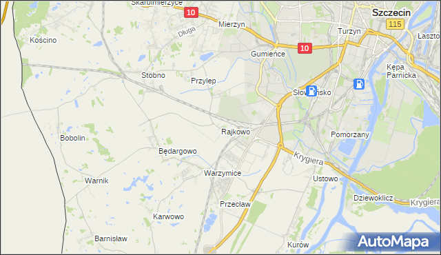 mapa Rajkowo, Rajkowo na mapie Targeo