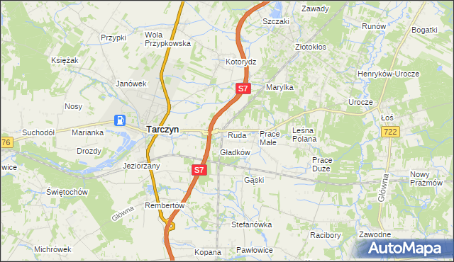 mapa Ruda gmina Tarczyn, Ruda gmina Tarczyn na mapie Targeo