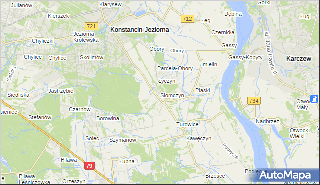 mapa Słomczyn gmina Konstancin-Jeziorna, Słomczyn gmina Konstancin-Jeziorna na mapie Targeo