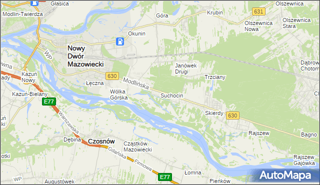 mapa Suchocin gmina Jabłonna, Suchocin gmina Jabłonna na mapie Targeo