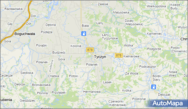mapa Tyczyn powiat rzeszowski, Tyczyn powiat rzeszowski na mapie Targeo