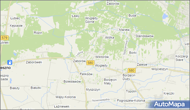 mapa Wiktorów gmina Leszno, Wiktorów gmina Leszno na mapie Targeo