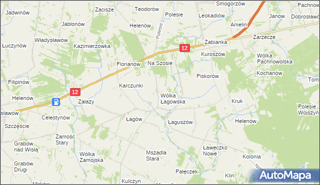 mapa Wólka Łagowska, Wólka Łagowska na mapie Targeo