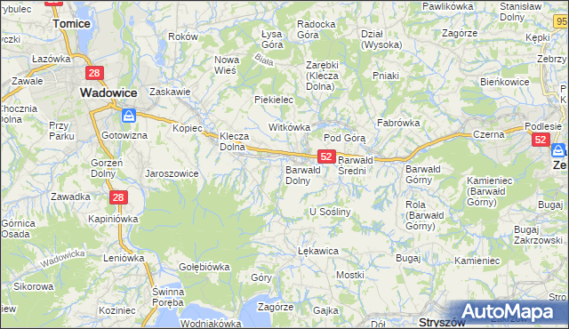 mapa Barwałd Dolny, Barwałd Dolny na mapie Targeo