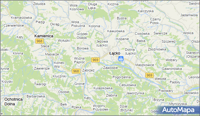 mapa Czerniec gmina Łącko, Czerniec gmina Łącko na mapie Targeo