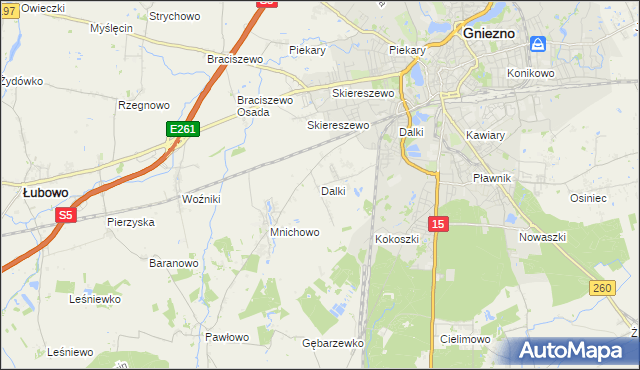 mapa Dalki, Dalki na mapie Targeo