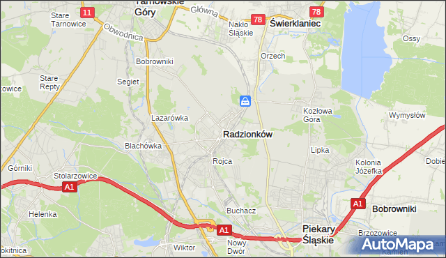 mapa Radzionków, Radzionków na mapie Targeo