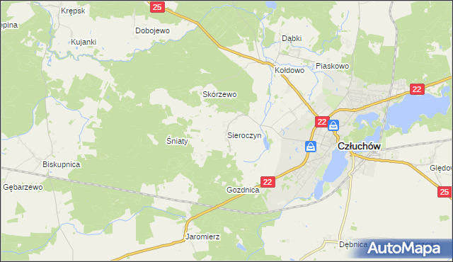 mapa Sieroczyn, Sieroczyn na mapie Targeo