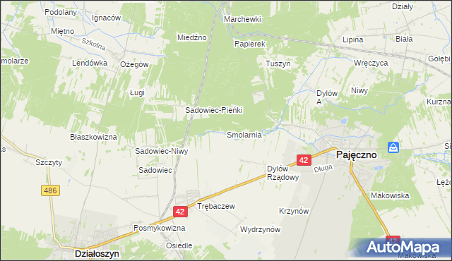 mapa Smolarnia gmina Siemkowice, Smolarnia gmina Siemkowice na mapie Targeo