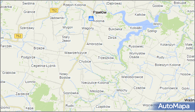mapa Trzeszków, Trzeszków na mapie Targeo