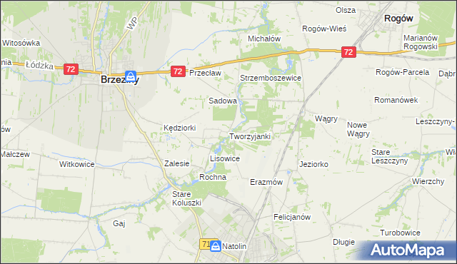 mapa Tworzyjanki, Tworzyjanki na mapie Targeo