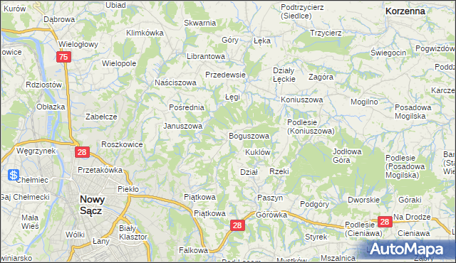 mapa Boguszowa, Boguszowa na mapie Targeo