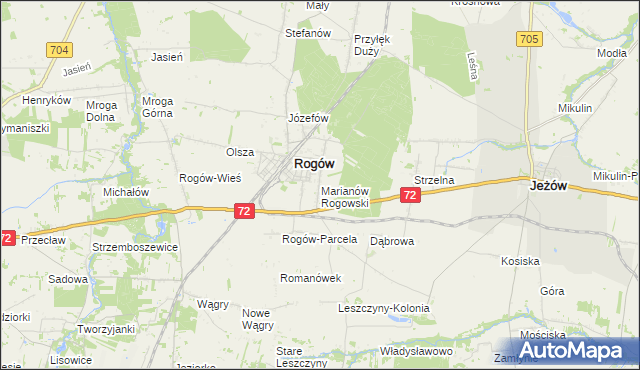 mapa Marianów Rogowski, Marianów Rogowski na mapie Targeo