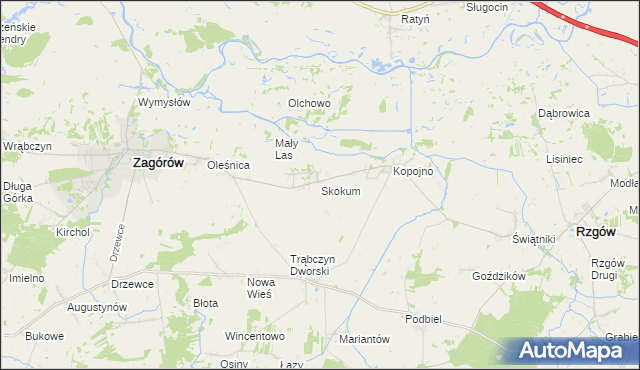 mapa Skokum, Skokum na mapie Targeo