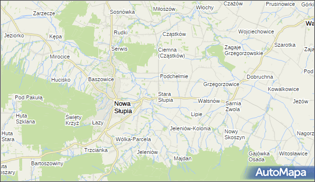 mapa Stara Słupia, Stara Słupia na mapie Targeo