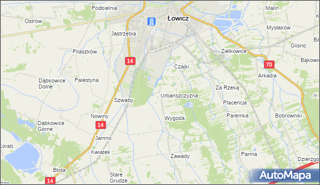 mapa Urbańszczyzna, Urbańszczyzna na mapie Targeo