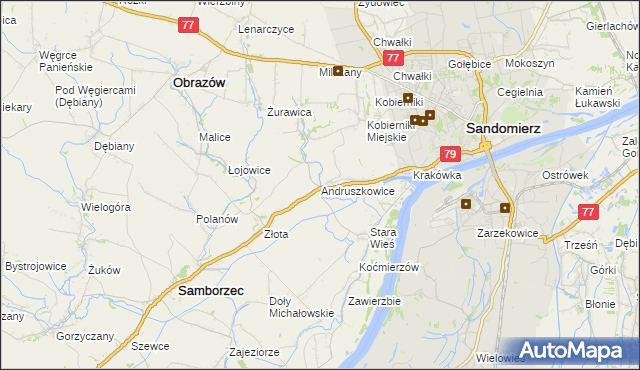 mapa Andruszkowice, Andruszkowice na mapie Targeo