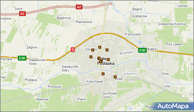 mapa Białej Podlaskiej, Biała Podlaska na mapie Targeo