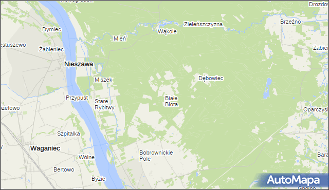 mapa Białe Błota gmina Bobrowniki, Białe Błota gmina Bobrowniki na mapie Targeo