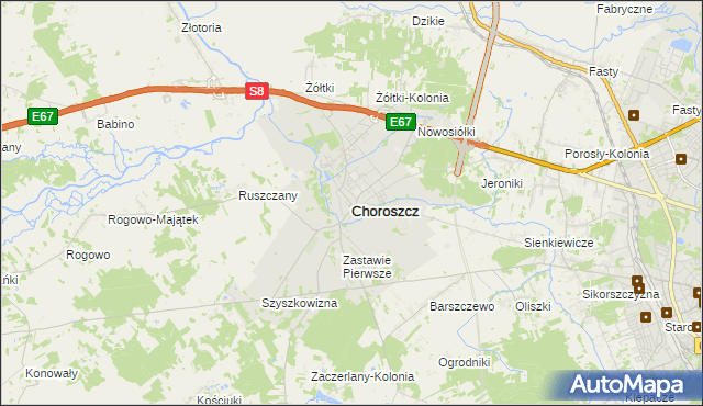 mapa Choroszcz, Choroszcz na mapie Targeo