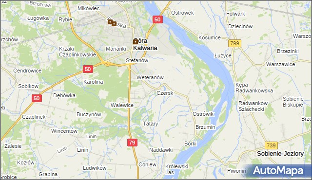 mapa Czersk gmina Góra Kalwaria, Czersk gmina Góra Kalwaria na mapie Targeo