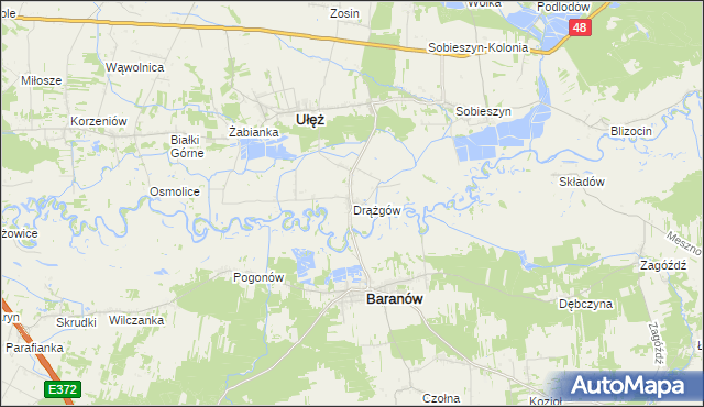 mapa Drążgów, Drążgów na mapie Targeo