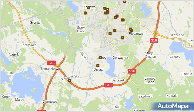 mapa Jaroty, Jaroty na mapie Targeo