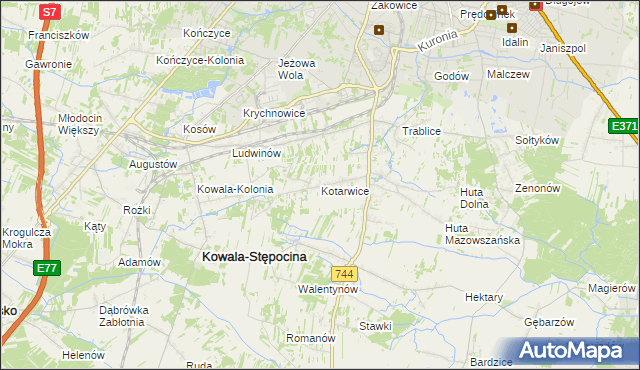 mapa Kotarwice, Kotarwice na mapie Targeo