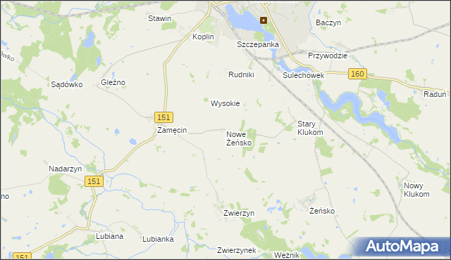 mapa Nowe Żeńsko, Nowe Żeńsko na mapie Targeo